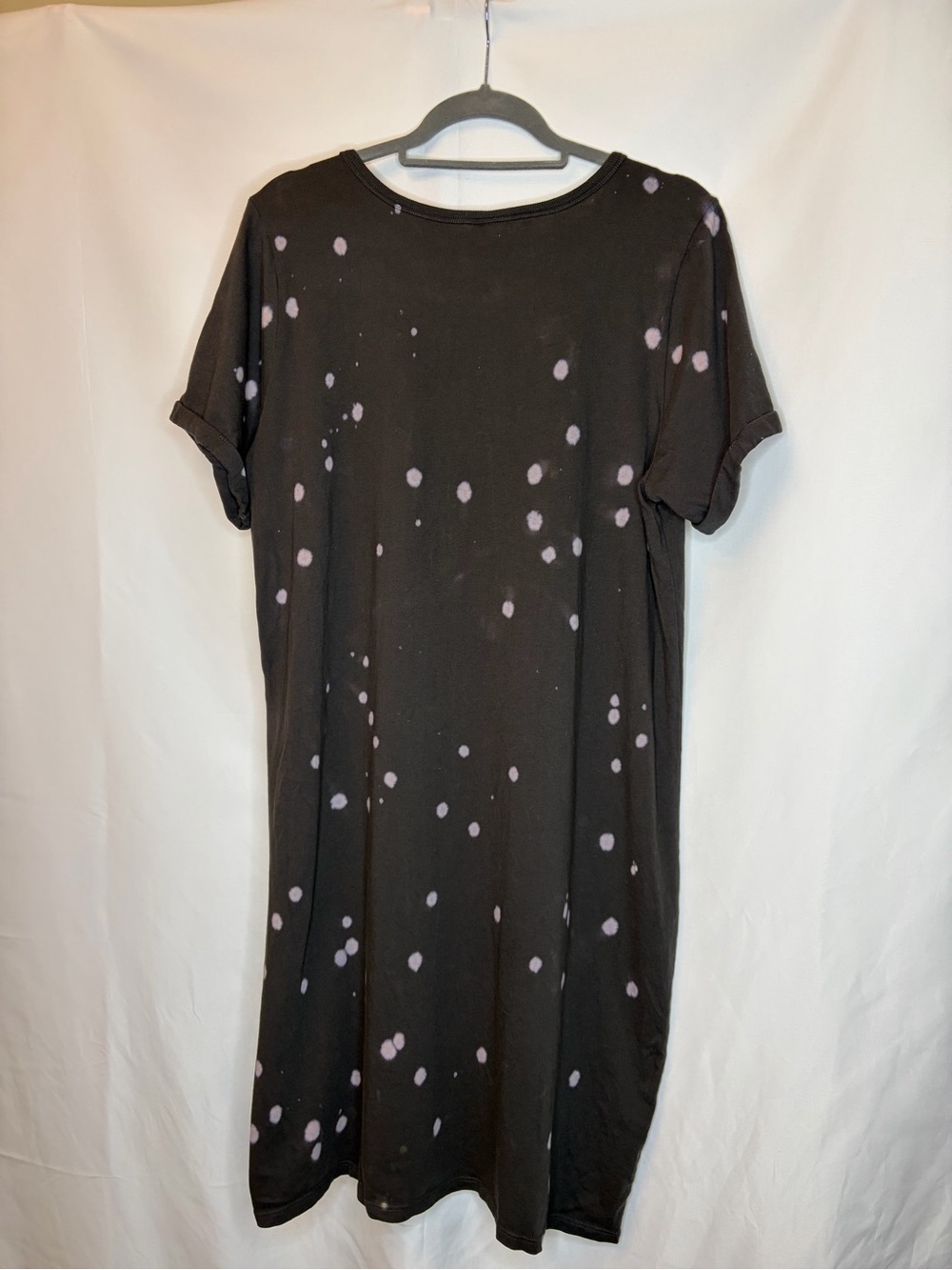 Torrid Bleach Splatter T-Shirt Dress Shredded Ladder V-Neck Black Plus Size 1 - Picture 2 of 7